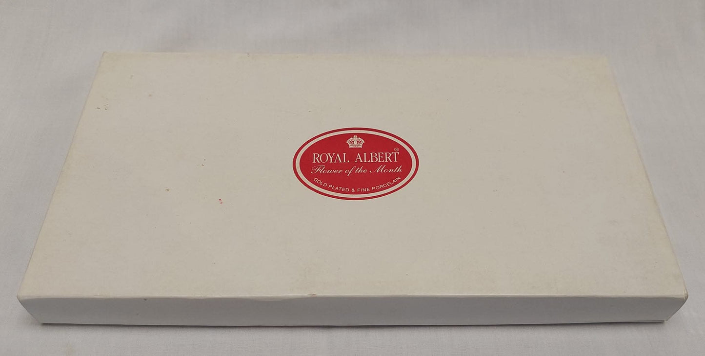 Rare Complete Royal Albert Flower of the Month Gold Plated Cake Fork Set — All 12 Months, Original Box, Unused