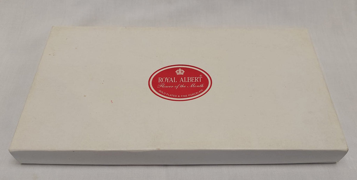 Rare Complete Royal Albert Flower of the Month Gold Plated Cake Fork Set — All 12 Months, Original Box, Unused