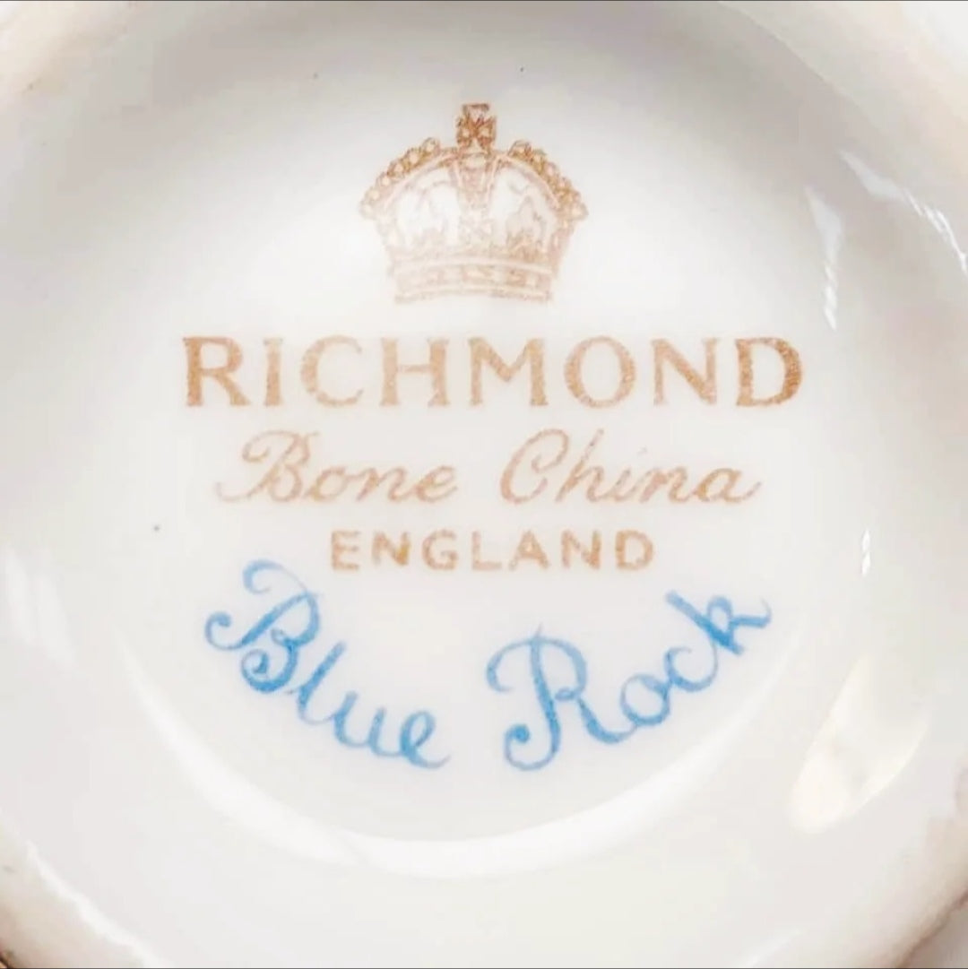 Vintage Richmond “Blue Rock” Bone China Demitasse Set
