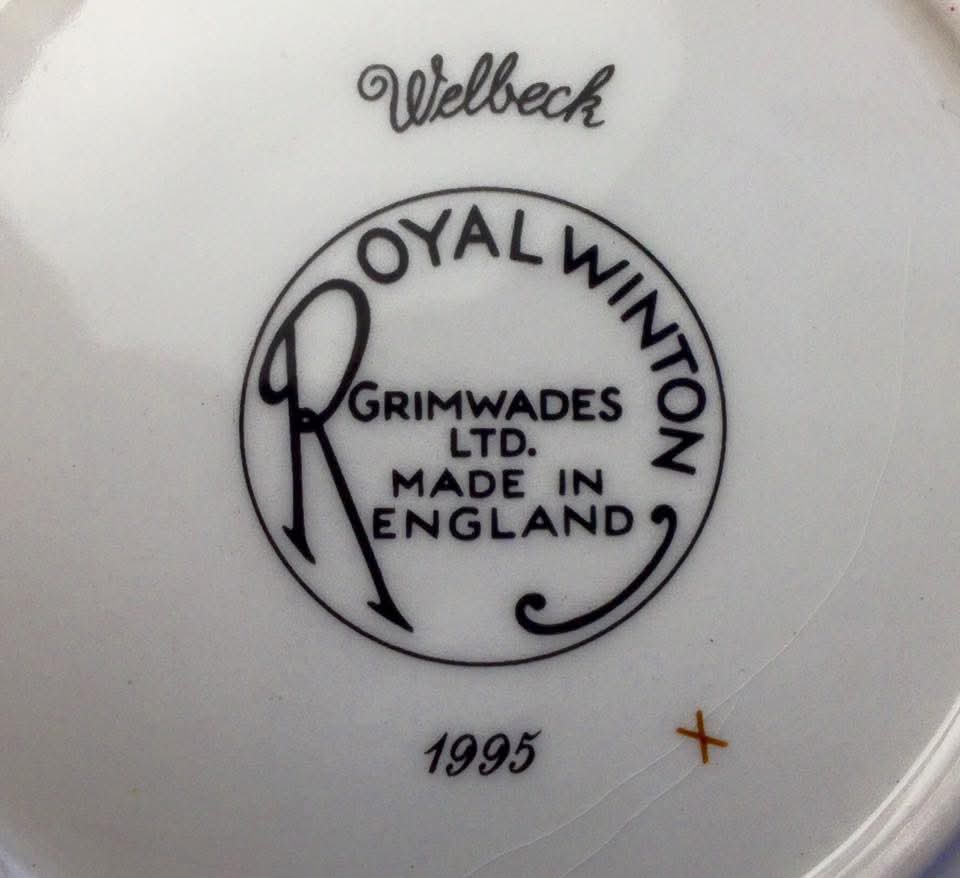 Grimwades Royal Winton 'Welbeck' Chintz Trios — Yellow Ground, 1995 Revival Issue — Pair