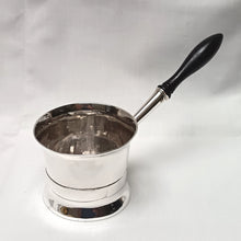 Load image into Gallery viewer, Antique Sterling Silver Brandy Saucepan with Ebony Handle – Elegant Collectible Tableware