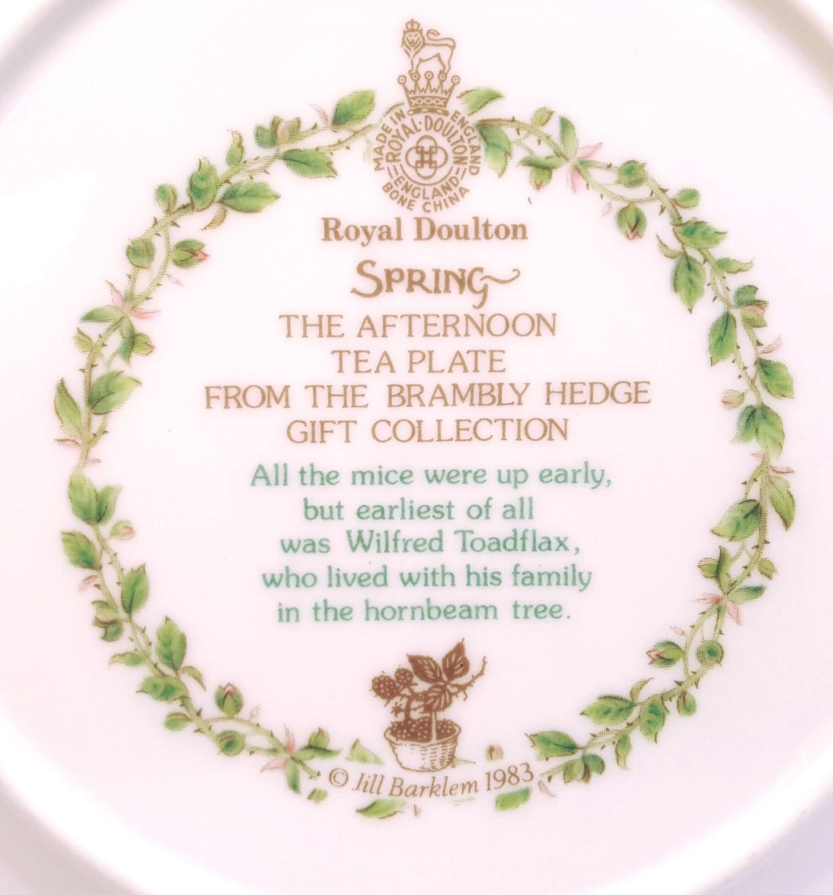 Royal Doulton | Brambley Hedge — Spring | Trio | Jill Barklem | 1983