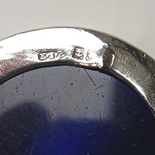 Load image into Gallery viewer, Antique Hallmarked Sterling Silver Lidded Salt Cellar with Bristol Blue Glass Liner – Birmingham, 1910