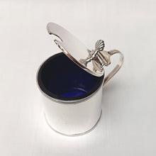 Load image into Gallery viewer, Antique Hallmarked Sterling Silver Lidded Salt Cellar with Bristol Blue Glass Liner – Birmingham, 1910