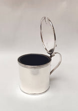 Load image into Gallery viewer, Antique Hallmarked Sterling Silver Lidded Salt Cellar with Bristol Blue Glass Liner – Birmingham, 1910