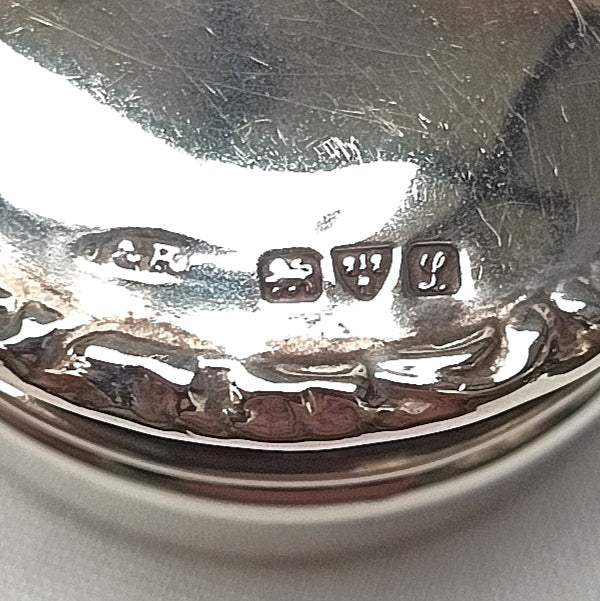 Sterling Silver | Lidded Pill Box | Gilt Interior | Engraved Monogram J.S.J. | Hallmarked England
