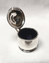 Load image into Gallery viewer, Near-Antique Hallmarked Sterling Silver Lidded Salt Cellar with Original Bristol Blue Glass Liner – G Bryan & Co, Birmingham, 1933