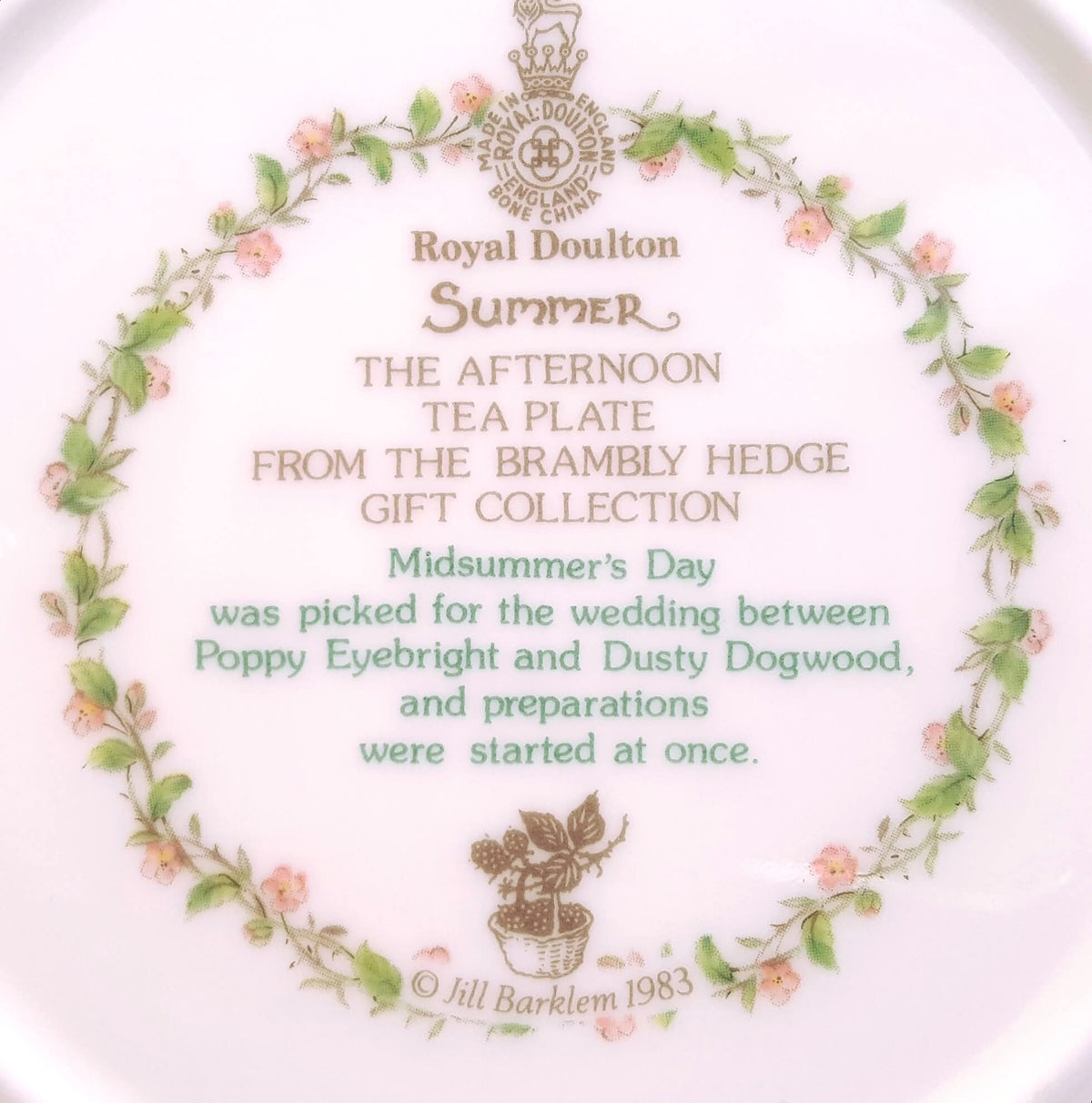 Royal Doulton | Brambley Hedge — Summer | Trio | Jill Barklem | 1983