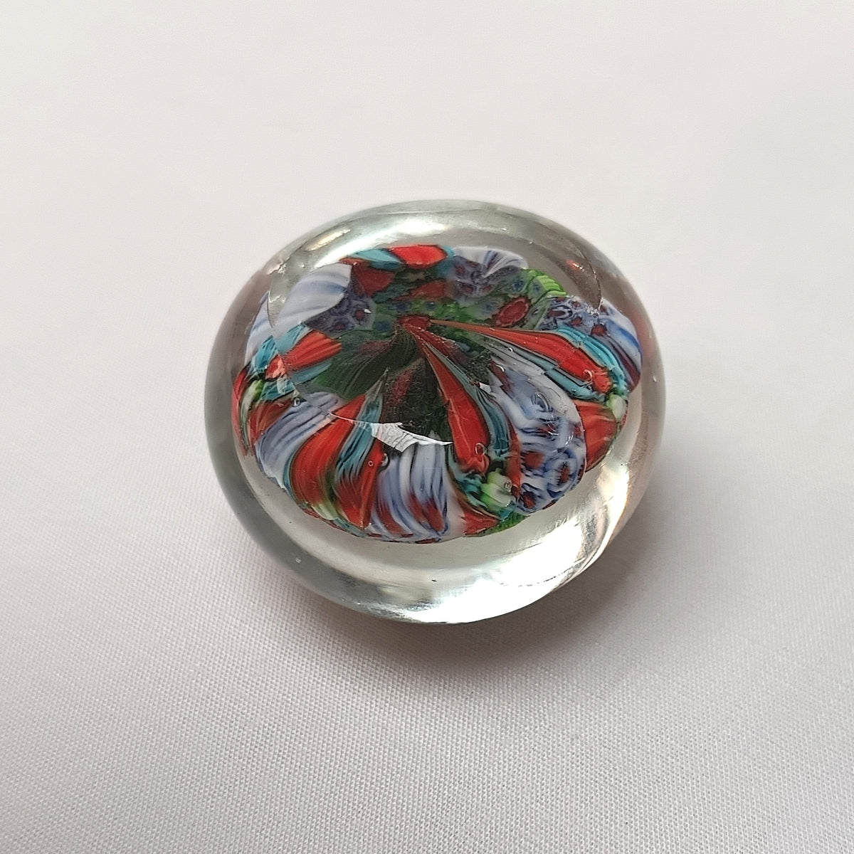 Vintage Handmade Murano Millefiori Art Glass Paperweight