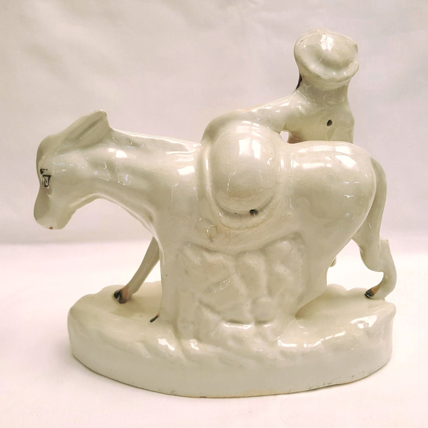 Antique Staffordshire Figurine Pair | 'Sand' & 'Beesums' Street Vendors with Donkeys | Circa Mid-1800s