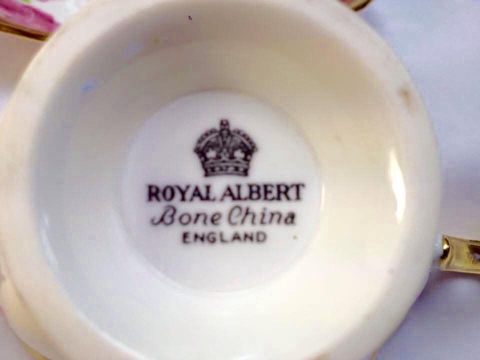 Royal Albert | Old English Rose | Teacup, Saucer and Side Plate Trio | Bone China | England | c.1950s–1960s | Set of Six