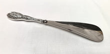 Load image into Gallery viewer, Antique Sterling Silver & Silver Plated Shoehorn – Floral Motif Handle
