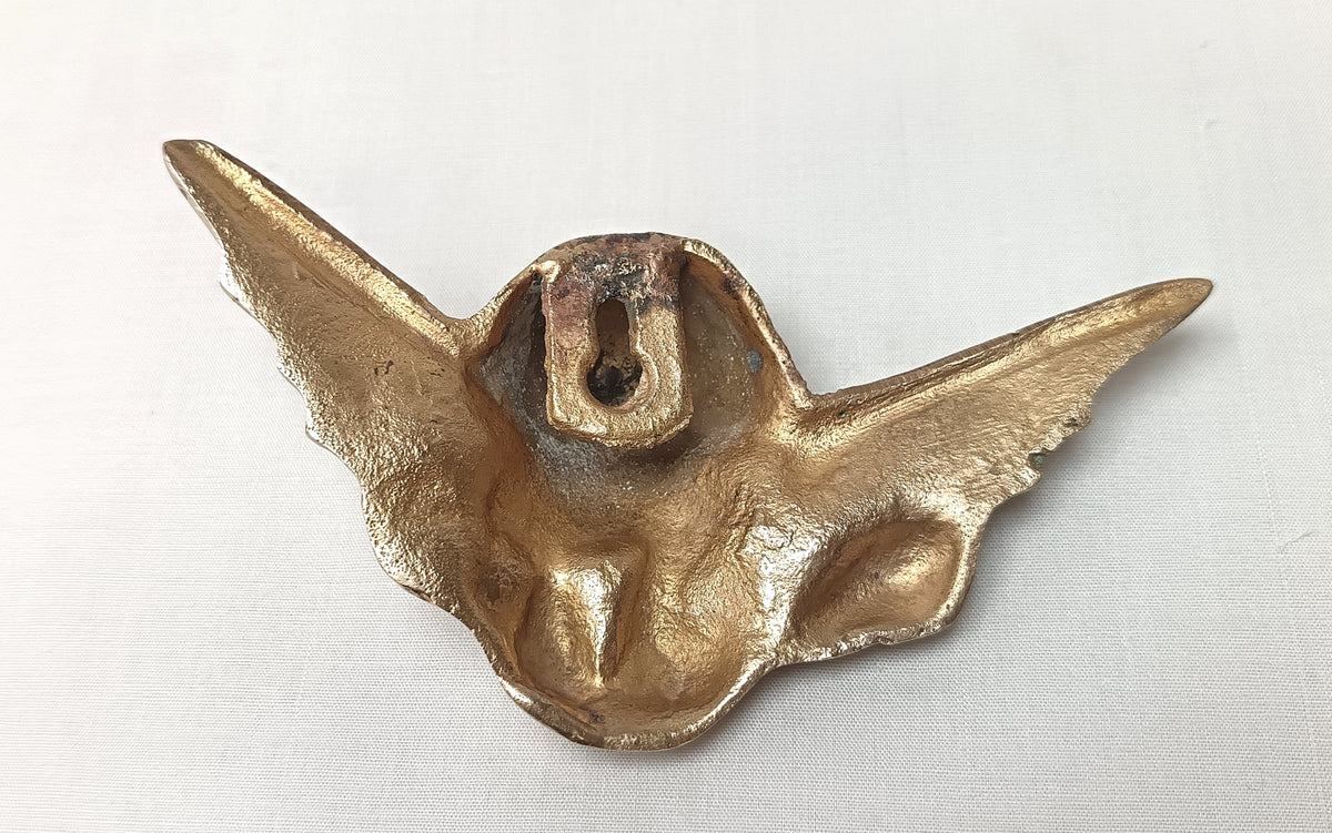 Cast Solid Brass | Winged Cherub / Putti Head | Wall Appliqué | Architectural Fitting | Victorian / Edwardian Style | Very Good Condition