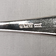 Load image into Gallery viewer, Walker & Hall Sterling Silver Golf-Themed Teaspoon Set with Silver-Plated Sugar Tongs – Early 20th Century Collectible