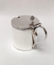 Load image into Gallery viewer, Antique Hallmarked Sterling Silver Lidded Salt Cellar with Bristol Blue Glass Liner – Birmingham, 1910