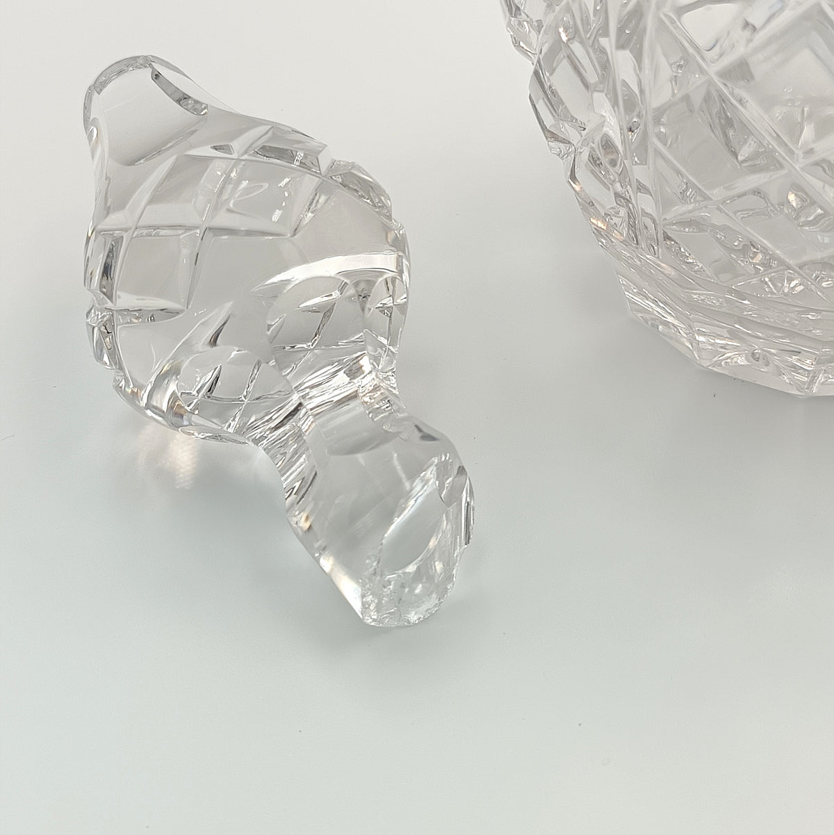 Full Lead Cut Crystal Decanter | Sterling Silver Collar | Attributed A.C. & Sons Ltd | London | Post-1971