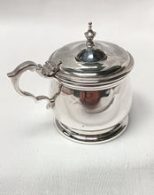Load image into Gallery viewer, Near-Antique Hallmarked Sterling Silver Lidded Salt Cellar with Original Bristol Blue Glass Liner – G Bryan & Co, Birmingham, 1933