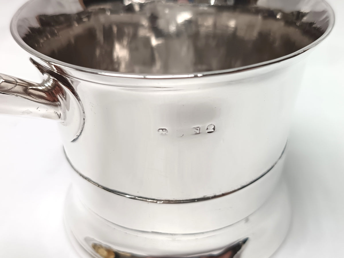 Antique Sterling Silver Brandy Saucepan with Ebony Handle – Elegant Collectible Tableware