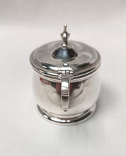 Load image into Gallery viewer, Near-Antique Hallmarked Sterling Silver Lidded Salt Cellar with Original Bristol Blue Glass Liner – G Bryan & Co, Birmingham, 1933