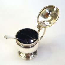 Load image into Gallery viewer, Hallmarked sterling silver lidded salt cellar with spoon