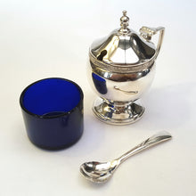 Load image into Gallery viewer, Hallmarked sterling silver lidded salt cellar with spoon