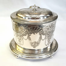 Load image into Gallery viewer, Antique Victorian silver plated biscuit barrel