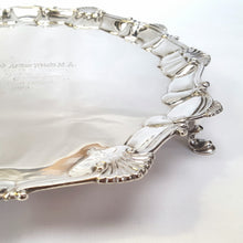 Load image into Gallery viewer, Hallmarked sterling silver salver