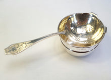 Load image into Gallery viewer, Hallmarked sterling silver tea strainer & bowl