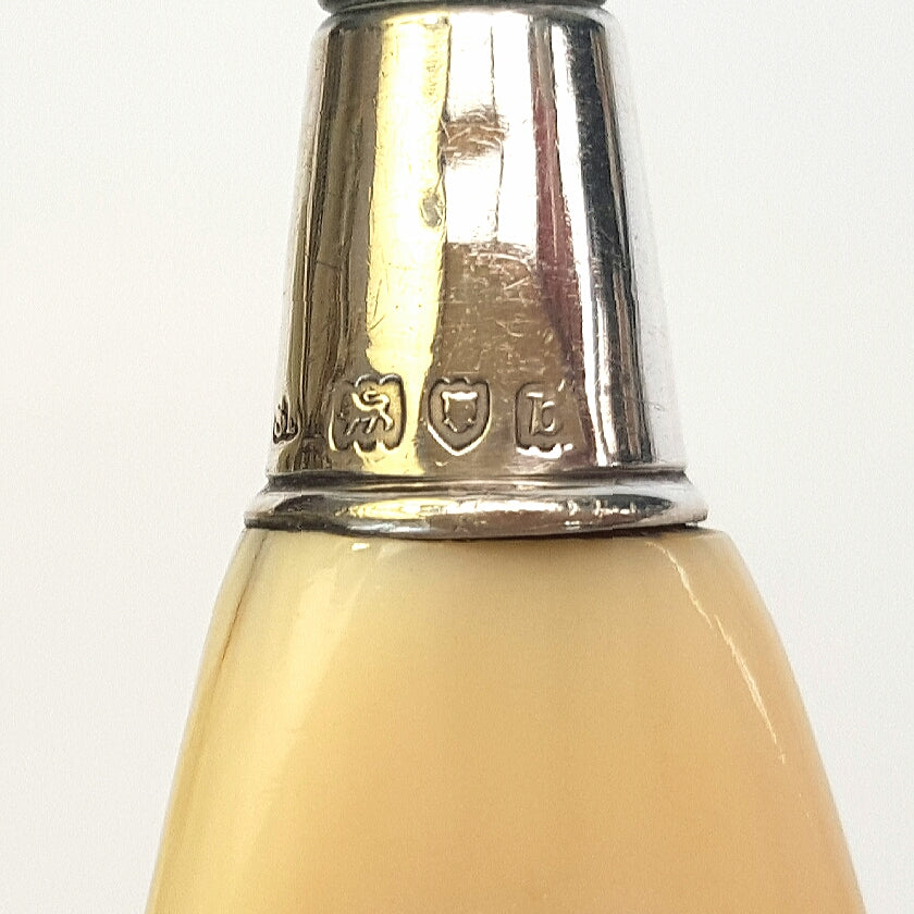 Antique Sterling Silver & Ivory Button Hook and Shoe Horn – London, Circa 1897