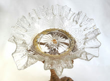 Load image into Gallery viewer, Antique gilded cast brass and delicate glass centrepiece