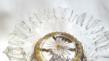 Load image into Gallery viewer, Antique gilded cast brass and delicate glass centrepiece