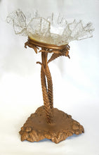 Load image into Gallery viewer, Antique gilded cast brass and delicate glass centrepiece
