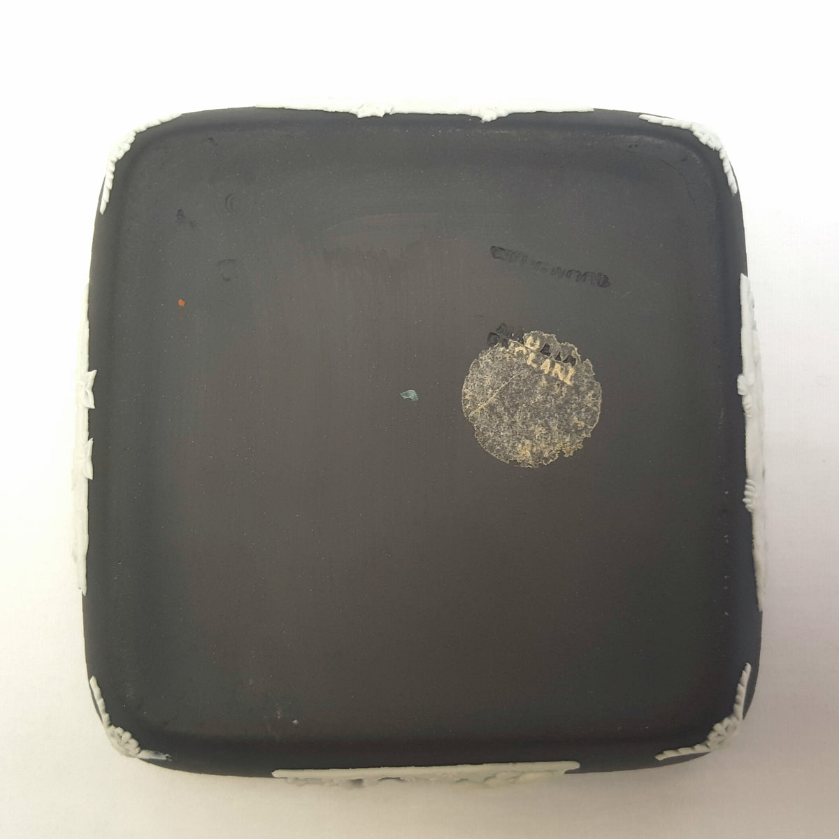 Vintage Black Basalt Jasperware Lidded Trinket Box by Wedgwood