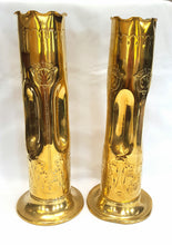 Load image into Gallery viewer, Pair of antique brass Nestor vases