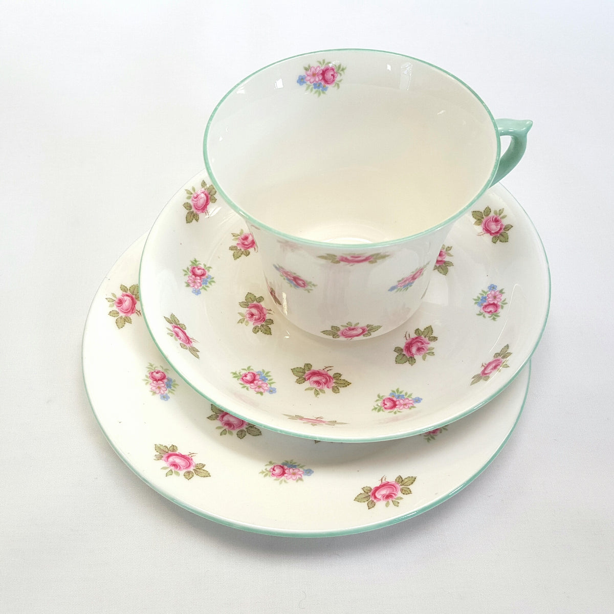 Vintage Shelley Fine Bone China Trio – ‘Rosebud’ Pattern 13426, England