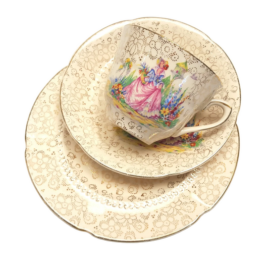 Vintage H & K Tunstall ‘Crinoline Lady’ Chintz Trio