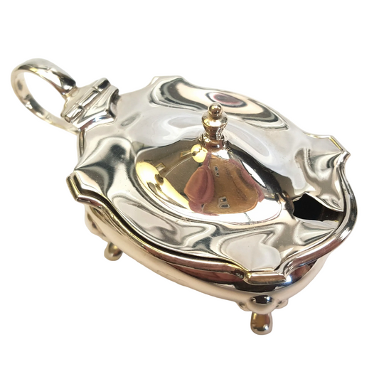 Antique Hallmarked Sterling Silver  Lidded Salt Cellar