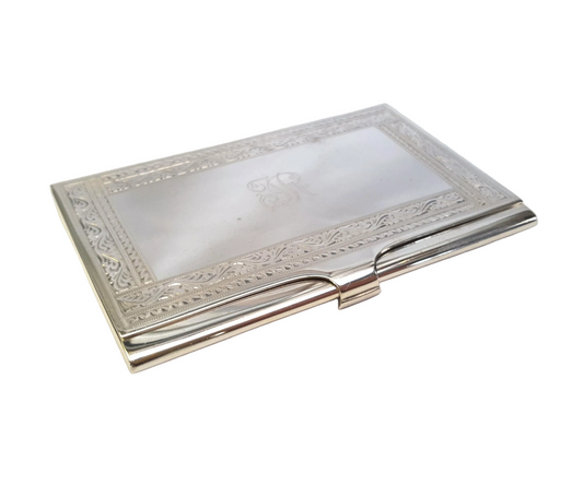 Sterling Silver 925 Hand-Engraved Card Holder