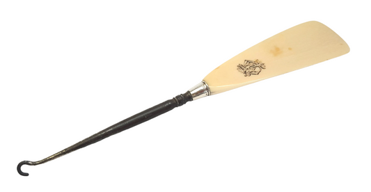 Victorian | Sterling Silver & Ivory Button Hook and Shoe Horn | London 1897 | Attributed to Samuel Fenton