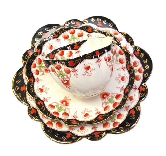 Rare Antique Mayer & Sherratt Fine Bone China Trio – Circa 1906–1920, Stoke-on-Trent, England