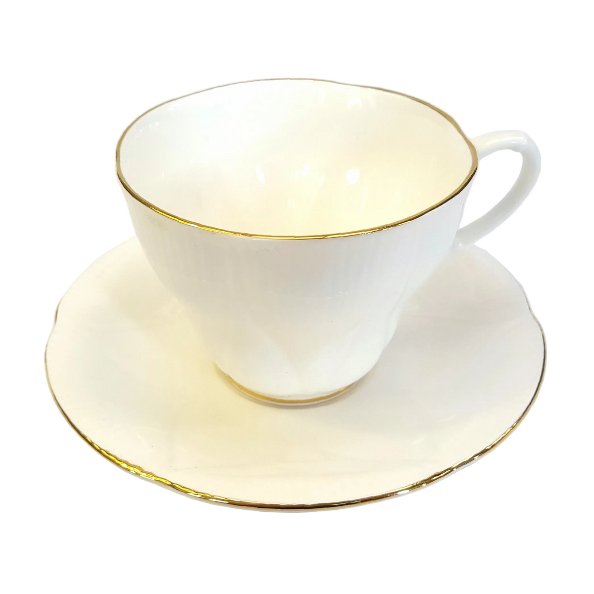 Elegant Royal Albert ‘Morning Star’ tea duo — classic white bone china
