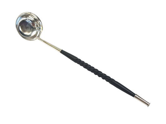 Antique Silver-Plated Toddy Ladle with Twisted Ebony Handle