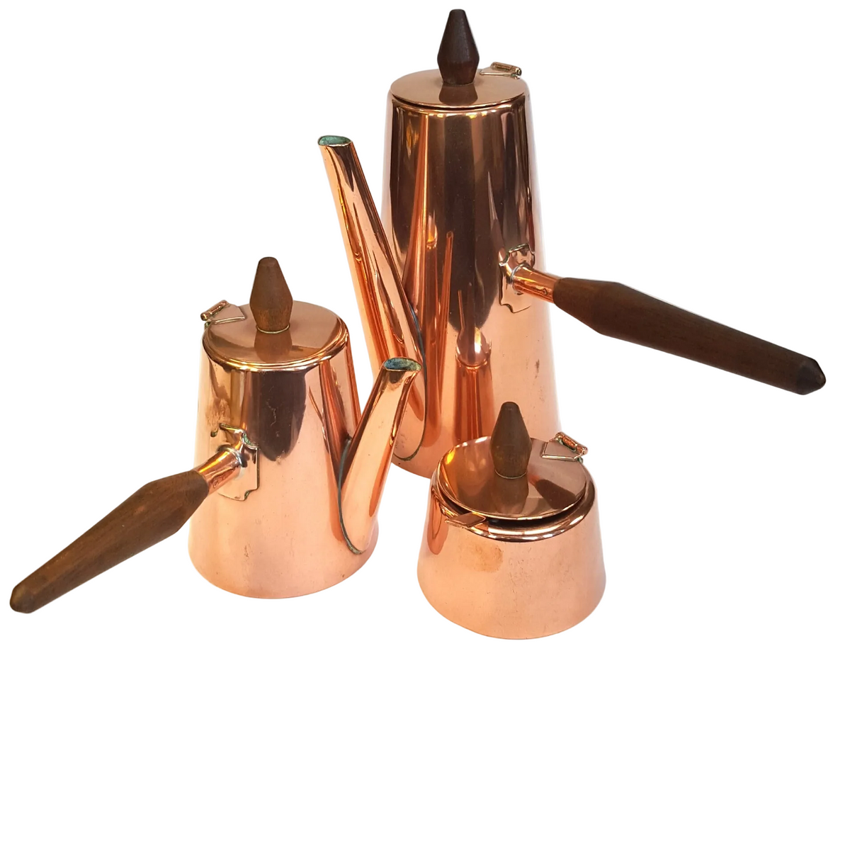 Vintage Mid-Century Copper Coffee Set – Modernist Style, Douro, Portugal