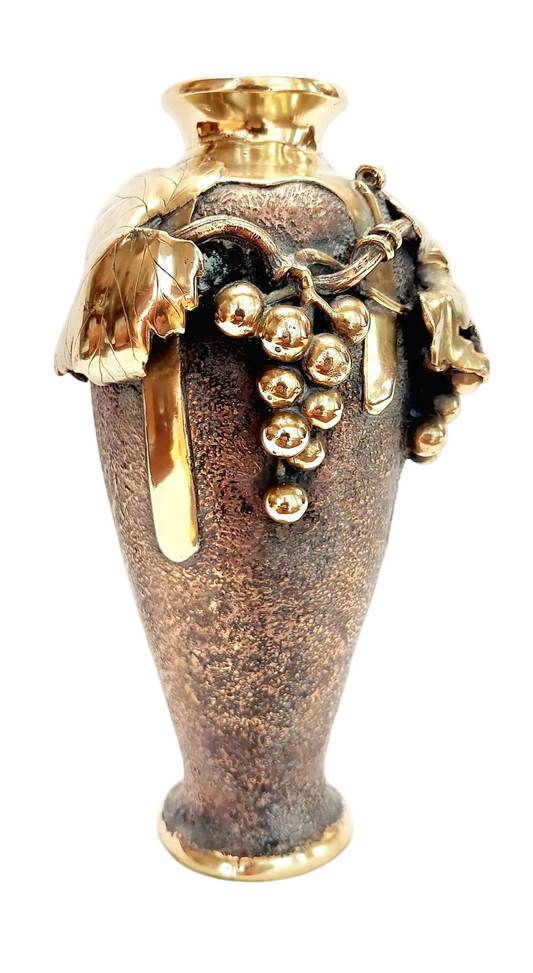Japanese Bronze Vase | Applied Grapevine in High Relief | Meiji Period, 1868–1912