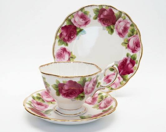 Vintage Royal Albert ‘Old English Rose’ Bone China Trio – Made in England