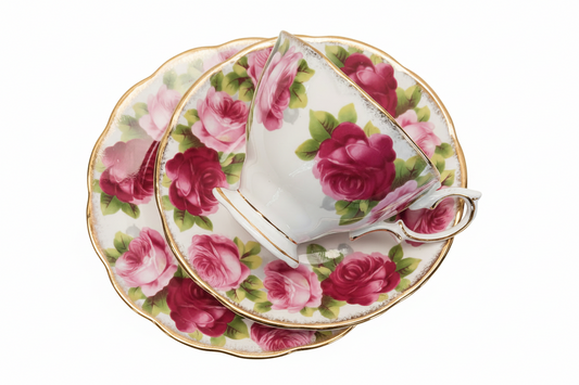 Vintage Royal Albert ‘Old English Rose’ Bone China Trio – Made in England