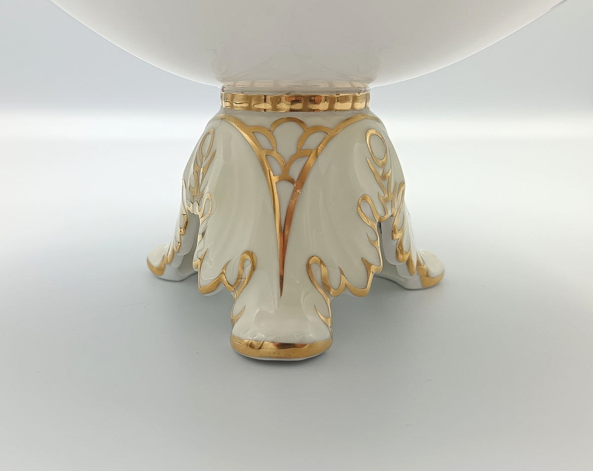 Paragon | Fine Bone China | Tazza | Turquoise Ground with Hand-Painted Fruit Centre | Rococo Revival | c.1952–1960