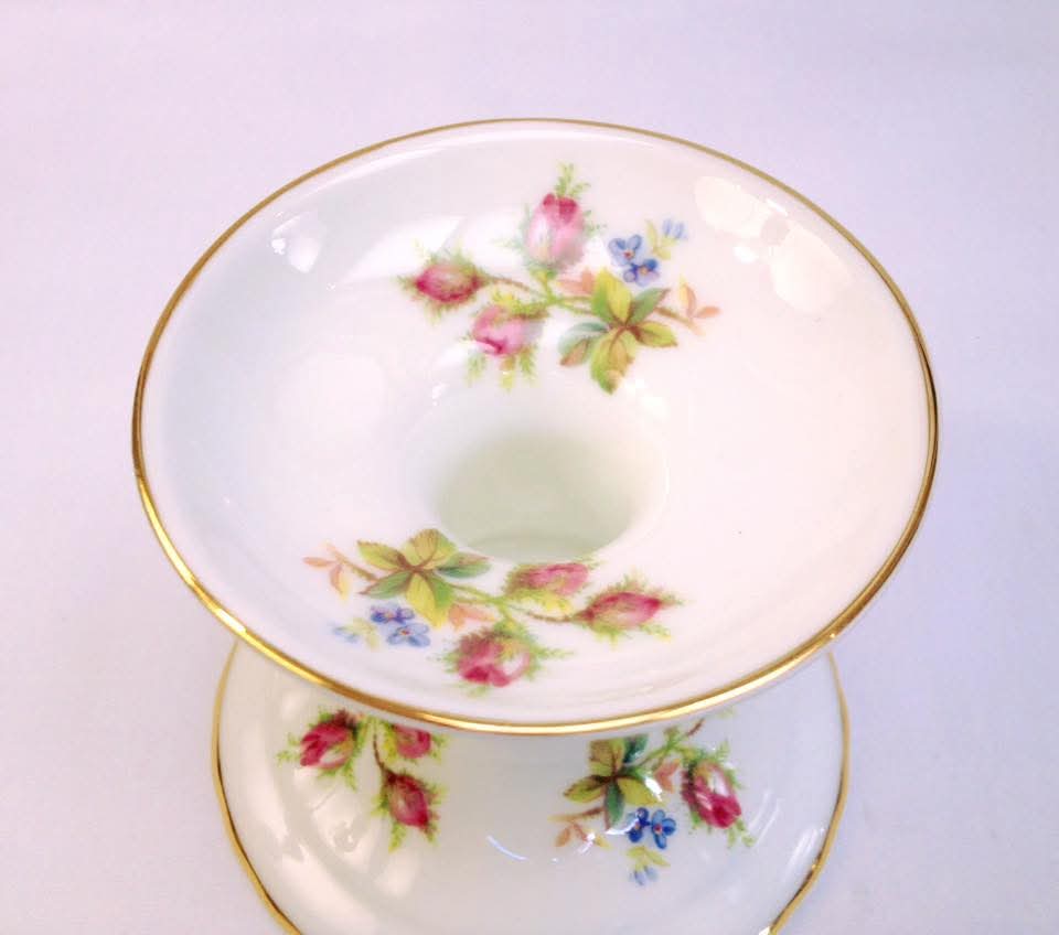 Royal Albert | Moss Rose | Trio & Three Candlesticks | Bone China | England, 1956–