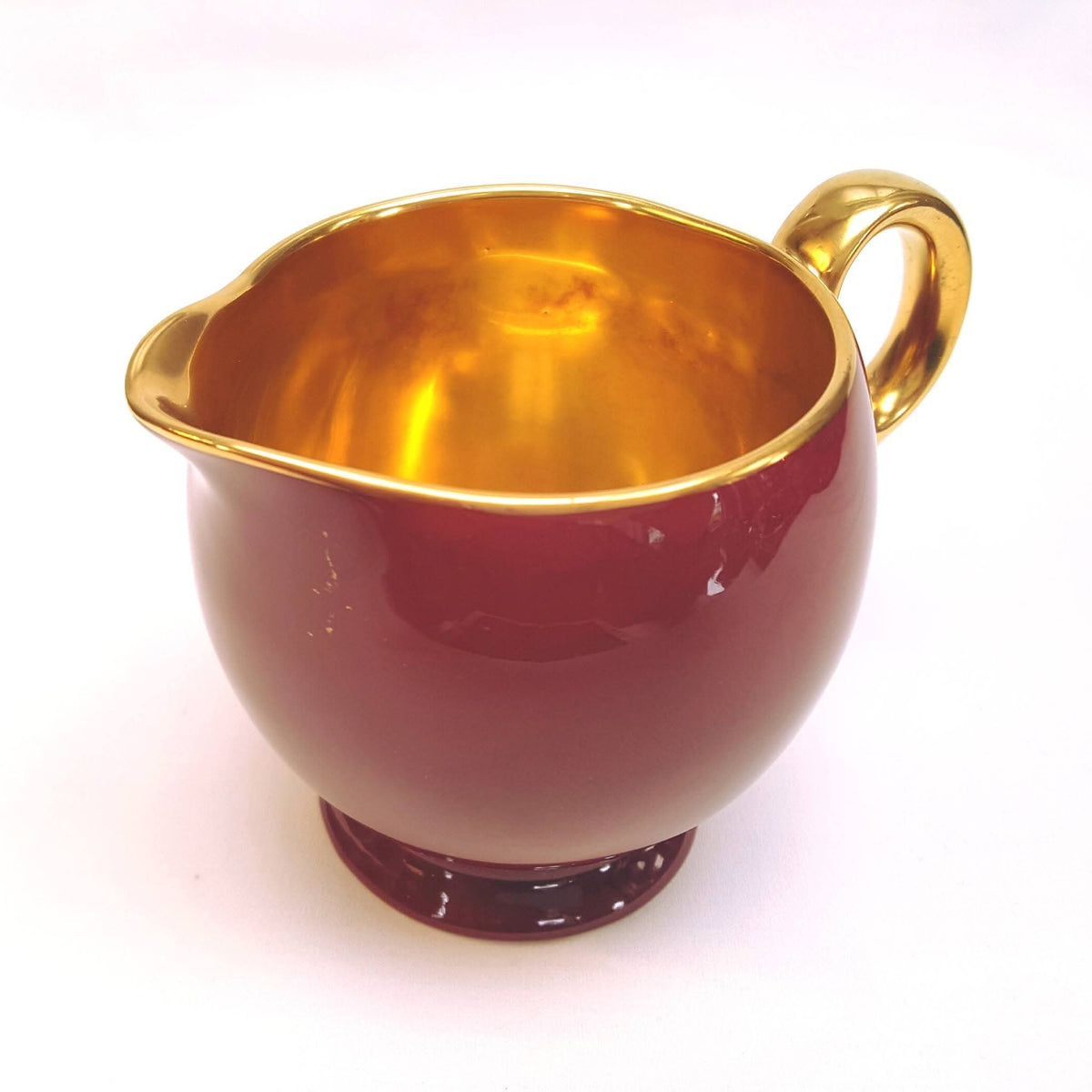 Crown Devon | Fielding's | Lynton Shape | Art Deco Burgundy & Gold Coffee Service | 15 Pieces | Rd Applied For | Pattern 3184 | Circa Late 1920s–1930s | England | Excellent Unused Condition