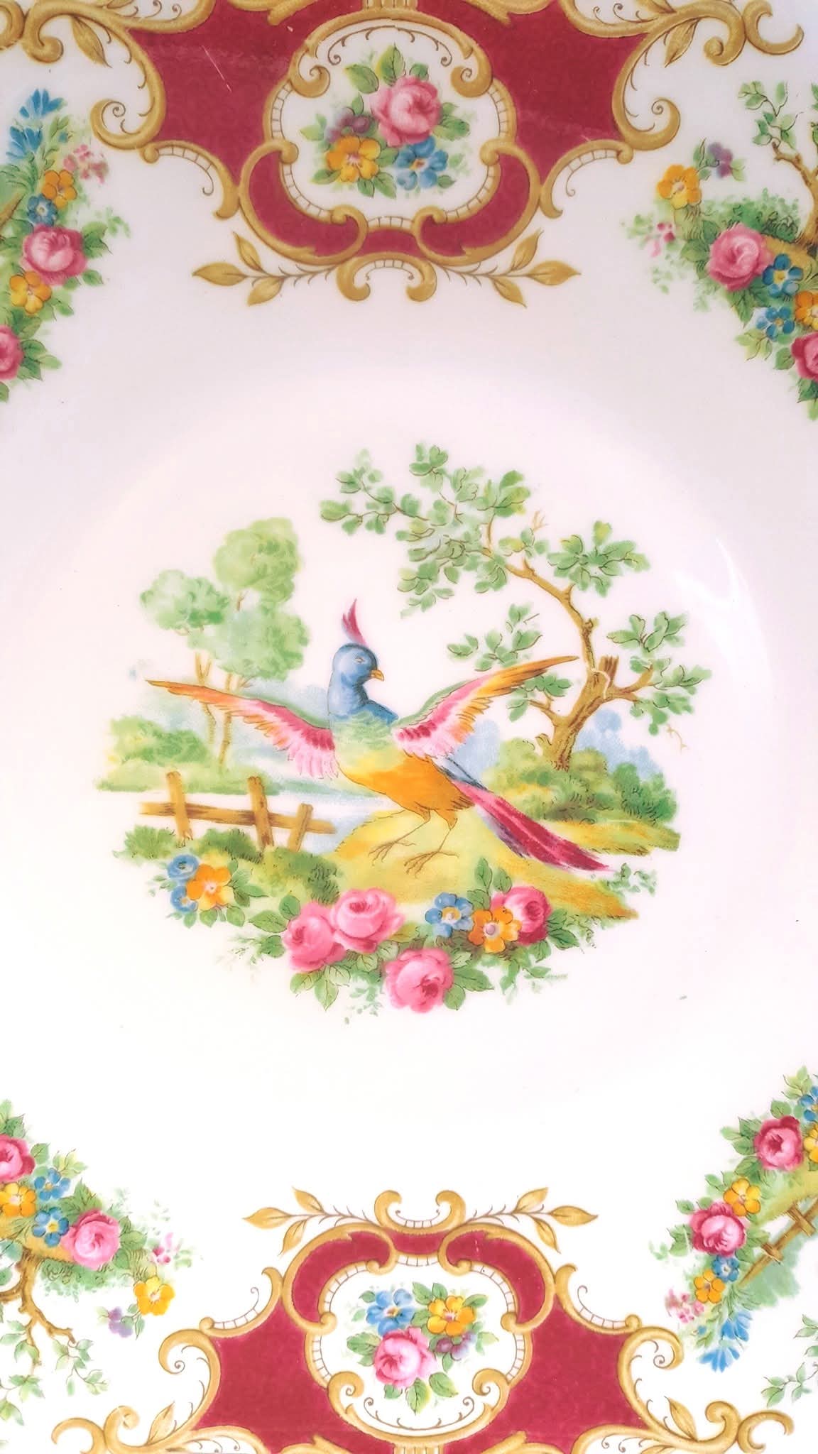 Foley China | Broadway Pattern | E. Brain & Co. Ltd. | Large Handled Cake Plate | English Bone China | Circa 1950s–1960s | Excellent Condition